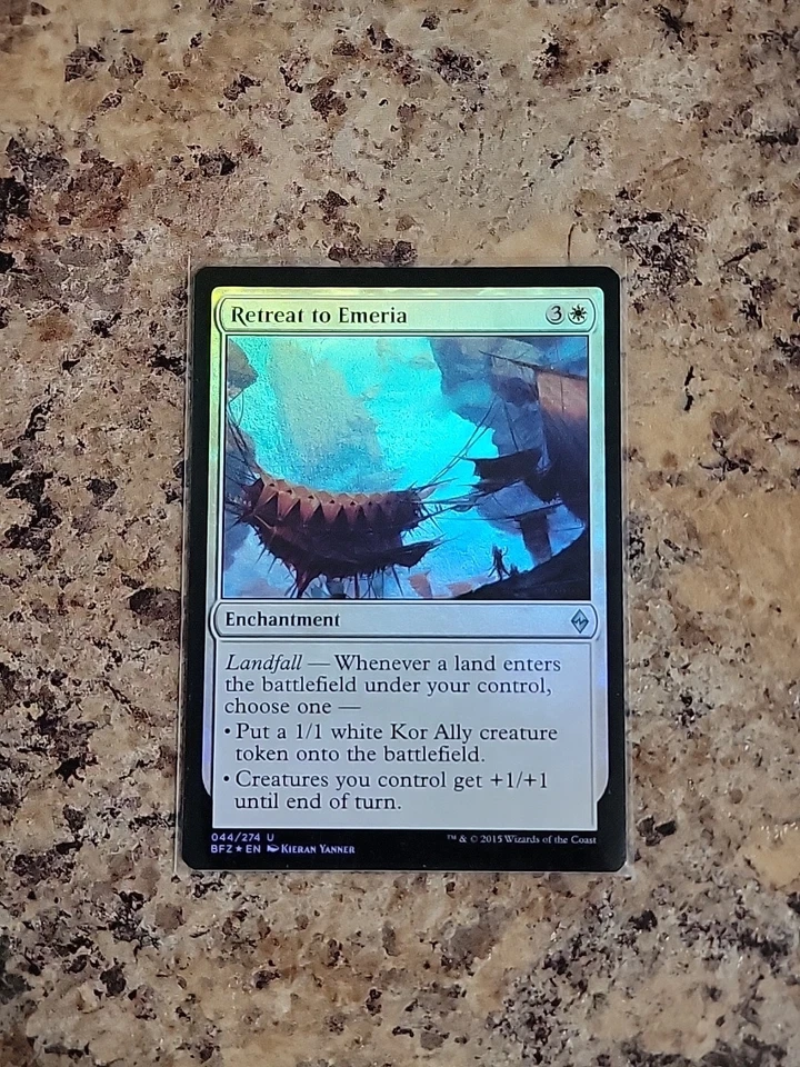 Foil Retreat to Emeria	 Battle for Zendikar  MTG Magic the Gathering NM Unplayed - Image 1 of 3