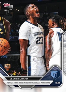Carta Cedric Coward 2025-26 NBA Topps NOW #26 RC Memphis Grizzlies - prevendita - Foto 1 di 2