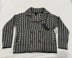 Blazer Rachel Zoe Tejido Blanco y Negro Grueso Acogedor Talla Pequeña Nuevo con Etiquetas - Imagen 1 de 8