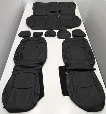 Fundas de asiento de cuero negro KR434 para Toyota RAV-4 XLE Limited 2019-2025 Foto 1 de 4