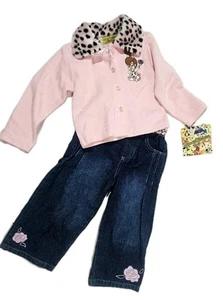 Conjunto bordado vintage años 90 Hanna Barbera picapiedras bebé guijarros nuevo con etiquetas talla 24 m - Imagen 1 de 5