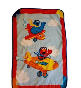 Sesamstraße Elmo & Krümelmonster Fleece Baby Decke Fliegen Flugzeuge Pilot - Bild 1 von 9