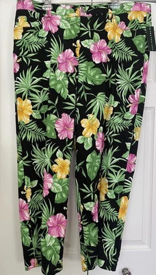 NWT WOMENS RALPH LAUREN TROPICAL PRINT ANKLE COTTON PANTS 20W RESORT COASTAL - Image 1 of 4