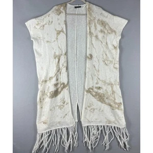 Wooden Ships Duster Long Cardigan Women M/L Tie Dye Fringe Mohair Wool Gypsy - Picture 1 of 12