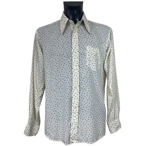 MATCH TOWN OF SWEDEN VINTAGE 70'S POLYESTER ABSTRACT FLORAL SHIRT SIZE: L / 42 - Picture 1 of 6