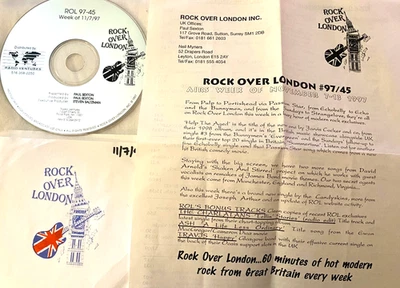 11/7/97 ROCK OVER LONDON DAVID ARNOLD/AIMEE MANN, DAVID ARNOLD/MARTIN FRY, PULP - Image 1 of 2