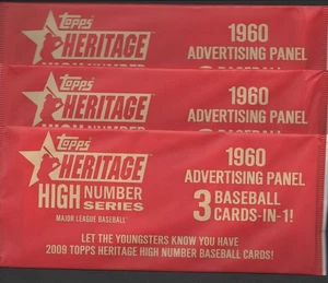 2009 Topps HERITAGE HIGH BASEBALL *** AD PANEL BOXLOADER Pack Lot (3) Unopened - Picture 1 of 1