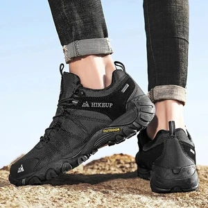 HIKEUP Men’s Hiking Shoes Non-Slip Outdoor Breathable Climbing Trekking Sneakers - Picture 1 of 10
