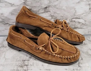 Mocasines de gamuza marrón Minnetonka Camp Moc 747 / para hombre talla 11 - Imagen 1 de 10
