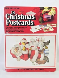 DE COLECCIÓN Postales de Navidad Santa Lista de Lectura 18 Tarjetas Nuevo de Lote Antiguo EE. UU. 1983 Conimar - Imagen 1 de 5