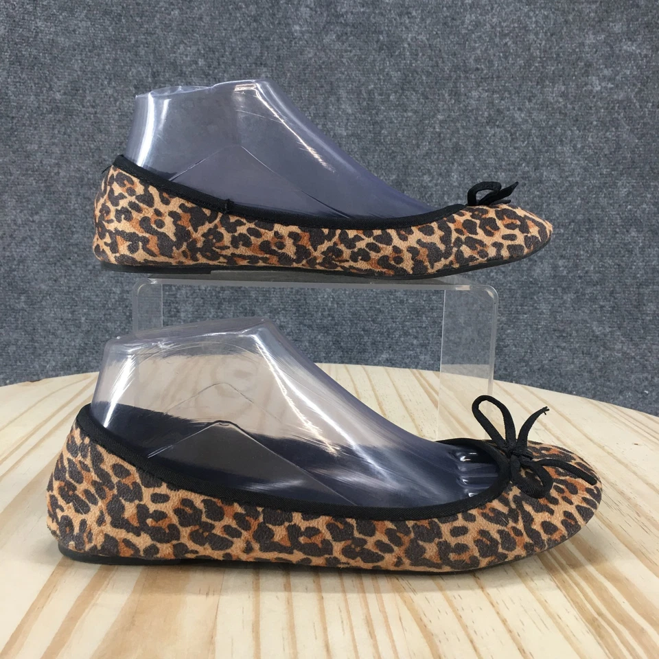 Sapatos femininos American Eagle 7,5 estampa de leopardo sapatilhas de balé marrom casual - Imagem 1 de 4