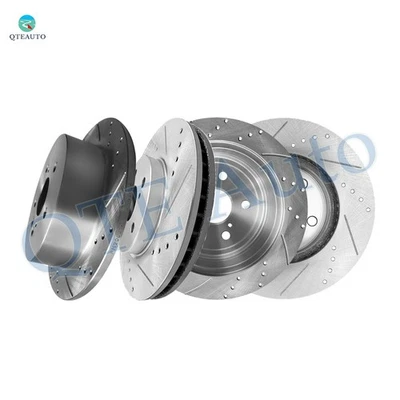 4 Front 296mm-Rear 290mm Drilled Slotted Brake Rotors To 2004-2010 Toyota Sienna - Image 1 of 4