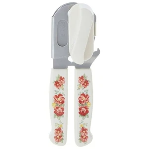 Pioneer Woman Vintage Floral Can Opener White Pink Floral Metal KItchen Gift NEW - Picture 1 of 9