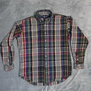 Polo Ralph Lauren Men’s M Tartan Plaid Heavy Cotton Flannel Shirt Red Green Blue - Picture 1 of 12