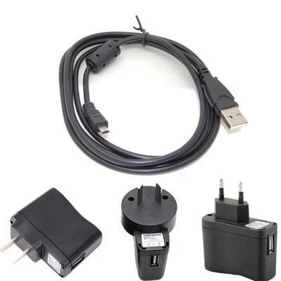 USB AC/DC Power Adapter Battery Charger+PC Cord For Pentax Optio WG-3/GPS Camera - Image 1 of 4