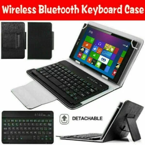 Universal Wireless Keyboard Leather Case For 7" 8" 9.7'' 10.1'' Android Tablets - Picture 1 of 10