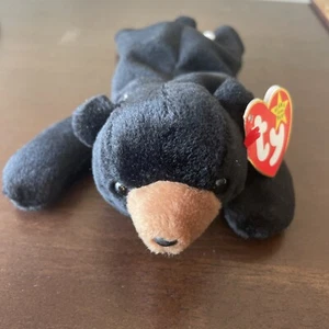Ty Beanie Baby Blackie l'Orso Ritirato Vintage 1993 PVC Pellet Tag Errori - Foto 1 di 6