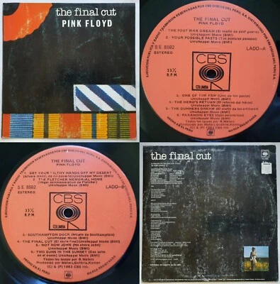 PINK FLOYD THE FINAL CUT 1983 UNIQ MATRIX ERROR SPANISH TITLES MEGARARE PERU PRS - Image 1 of 4