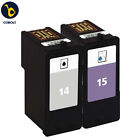 2 INK CARTRIDGE Fits For Lexmark 14 15 X2630 X2650 X2670 Z2300 Z2320