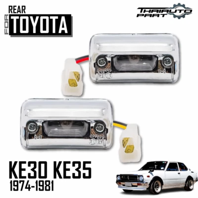 Par de luces de matrícula traseras para Toyota Corolla Ke30 Ke35 1974-1981 Foto 1 de 4