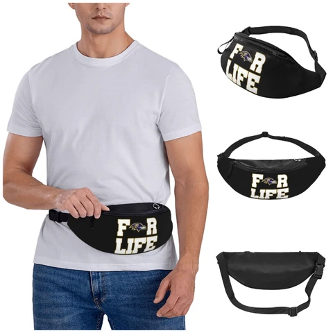 Baltimore Ravens For Life Running Belt Outdoor Camping Waist Bag Hiking Zip Bag Cover