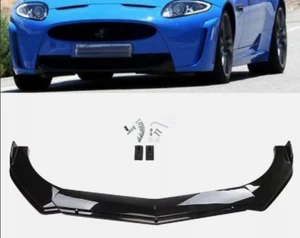 For Jaguar F-TYPE XK Gloss Black Front Bumper Lip Splitter Spoiler Chin Body Kit - Picture 1 of 11
