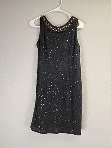 Vestido de Cóctel De Colección Stenay Negro Con Cuentas Lentejuelas Talla N/A - Imagen 1 de 7