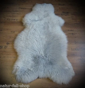 Schaffell Lammfell Fell Lambskin ökologisch gegerbt silber - grau 100 - 110cm - Bild 1 von 5