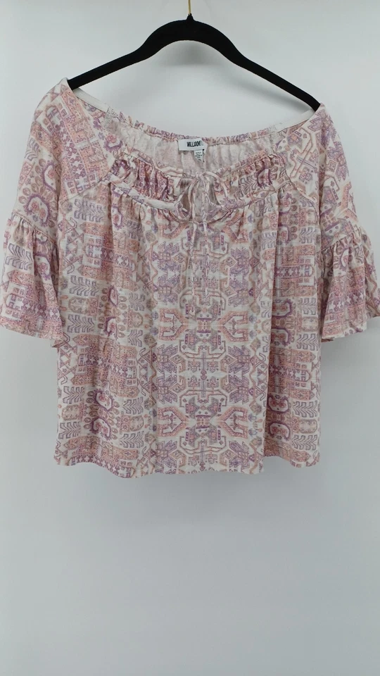 Top corto para mujer William Rast X-pequeño Gigi con cordones fuera del hombro boho Foto 1 de 4