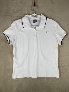 Nike Polo T-Shirt Top Size XL 16-18 Girls White Logo Short Sleeve Sports