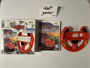 PIXAR CARS RACE-O-RAMA Big Box W/ Wheel Nintendo Wii 100% Complete CIB VERY RARE - Picture 1 of 7