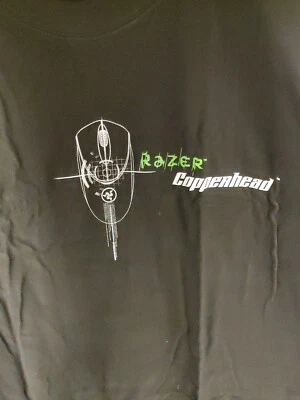 RARE! Razer Copperhead Mouse Gaming Shirt - Size XL Black/Green - BlizzCon 2008 - Image 1 of 4