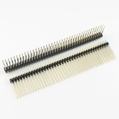 10Pcs Gold Plated 2mm 2.0mm Pitch 2x40 Pin Header Long Double Male Straight 17mm - Image 1 of 4