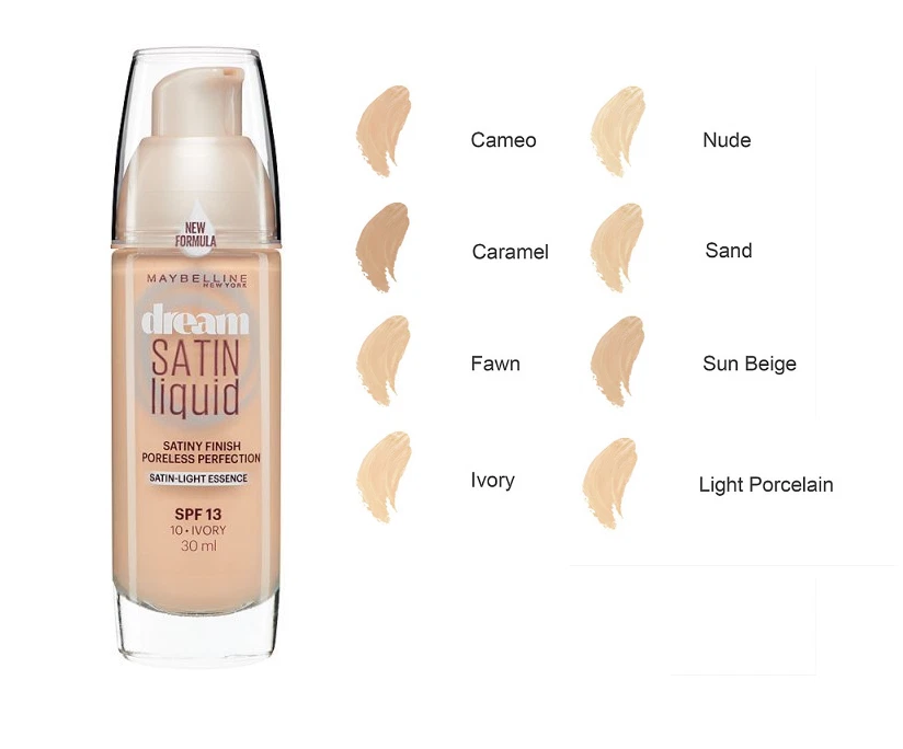 MAYBELLINE NEW YORK MAYBELLINE Dream Satin flüssige Foundation 30 ml VERSIEGELT - Farbton wählbar