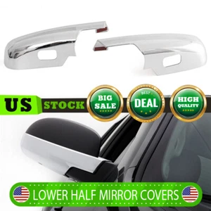 LOWER Chrome Mirror BASE COVERS For 07-13 Chevy Silverado Tahoe GMC Sierra Yukon - Picture 1 of 11