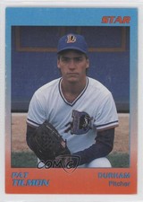1989 Star Durham Bulls Blue/Orange Pink Card Stock Pat Tilmon #21