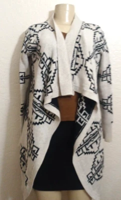 Cárdigan Staring at Stars Anthropologie Azteca Boho Cascada PEQUEÑO Algodón Angora Foto 1 de 4