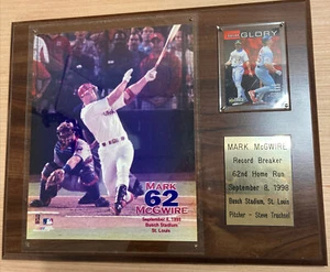 MARK MCGWIRE 62nd HR Photo Plaque Baseball Card & Stats CARDINALS 1998 - Picture 1 of 6