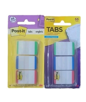 2 个 Post-it Tabs,1 英寸,有衬里,绿色,蓝色,红色,22 个标签/颜色,66 个标签/On-The-Go — 第 1/3 张图片