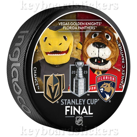 2023 Stanley Cup Final Dueling Mascot Hockey Puck Chance vs Stanley C. Panthers Cover