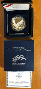 2008-P Bald Eagle Commemorative Proof Silver Dollar With Original Box & COA - Picture 1 of 3