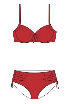 Fashy Bikini 23522 Gr. Cup C42 C44 C46 rot Bügel Damenbademode medium forming - Bild 1 von 3