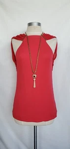 Gucci Red Pleated Top With Chrome Hardware Size S - Picture 1 of 8