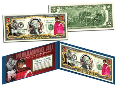 MUHAMMAD ALI "The Greatest" Legal Tender U.S. $2 Bill *OFFICIALLY LICENSED* - Image 1 of 3