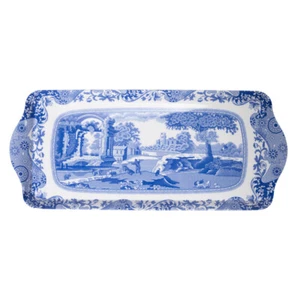 NEW Spode Blue Italian Melamine Sandwich Tray 38.5x16.5cm - Picture 1 of 1