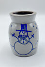 Mini pot pot vase 3 poterie bonhomme de neige crock BBP sel émaillé peint à la main
