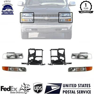 Kit de luces de estacionamiento de faros para Chevrolet Silverado 1500 1999-02 izquierda y derecha Foto 1 de 4