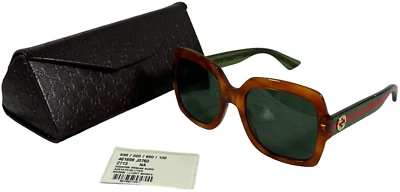 Gafas de sol para mujer GUCCI GG0036S acetato/marrón brillante marco frontal GG y web Foto 1 de 4