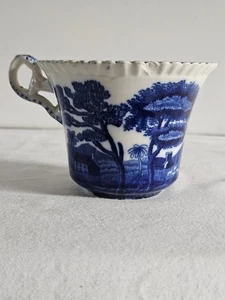 Spode Demi Tazza Torre Blu 2 5/8"H x 4 1/4"W 2,5"D Blu e Bianco Inghilterra - Foto 1 di 9