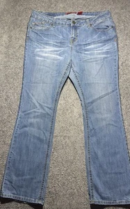 Zan Adi Women Sz 20 Stretch Light Blue Denim Straight Leg Pants - Picture 1 of 14